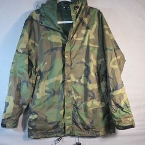 Vintage 1985 US Army ECWCS Gore-Tex Woodland Camo Parka Jacket Medium Made in...